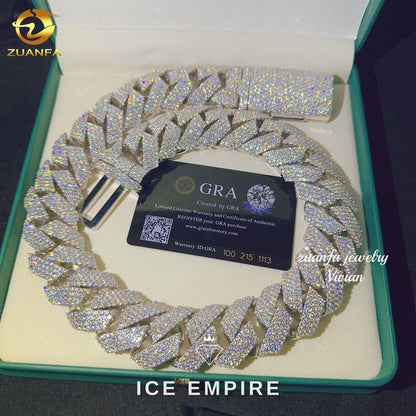 Iced Out Rose Gold Plated Moissanite Cuban Chain