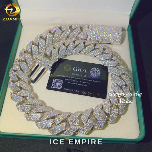 Iced Out Rose Gold Plated Moissanite Cuban Chain