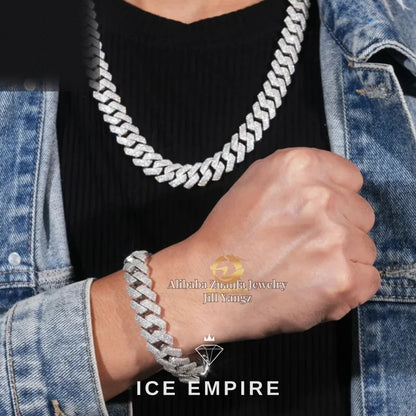 Iced Out Rose Gold Plated Moissanite Cuban Chain