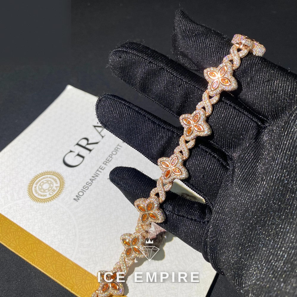 Iced Out 925 Silver Moissanite Cuban Chain