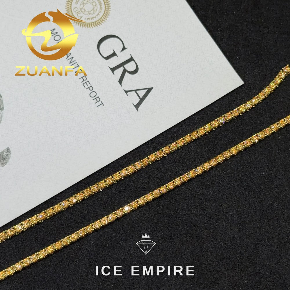 Iced Out Gold Plated Moissanite Tennis Chain