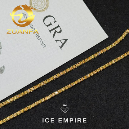Iced Out Gold Plated Moissanite Tennis Chain