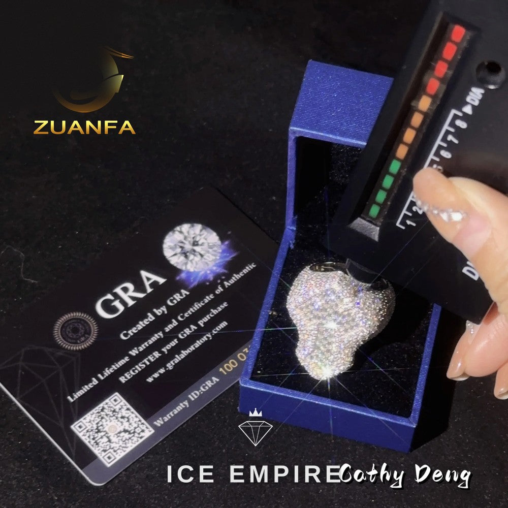 Iced Out Baguette 925 Silver Moissanite Ring