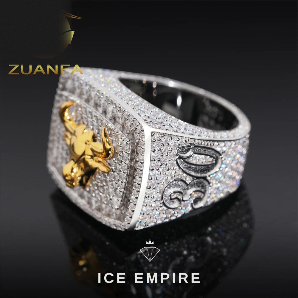 Iced Out 925 Silver Moissanite Ring
