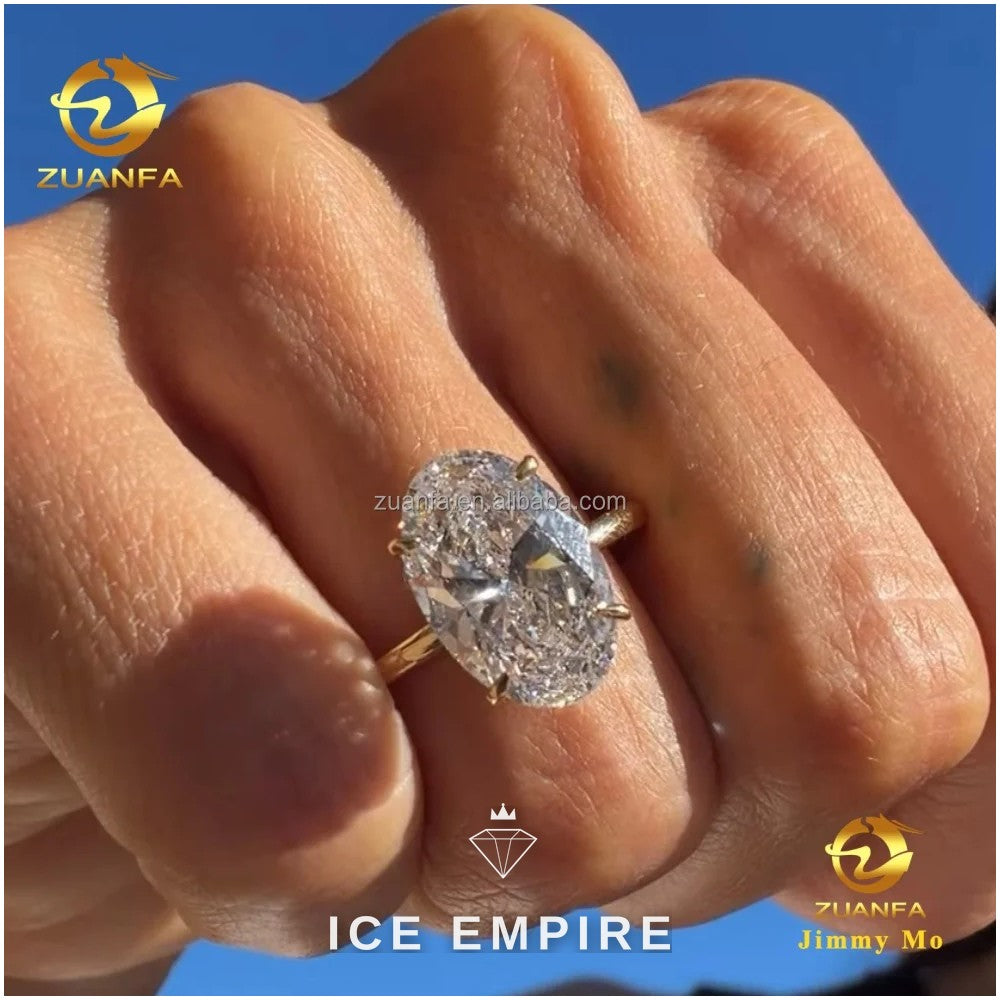 Iced Out 14K Gold Lab Grown Diamond Engagement Ring