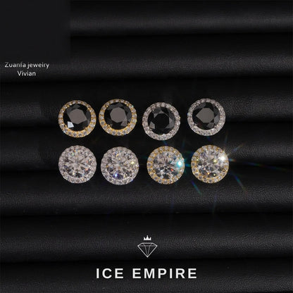 Iced Out 925 Silver Moissanite Earrings