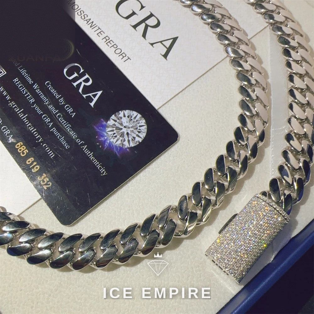 Iced Out Rose Gold Plated Moissanite Cuban Chain