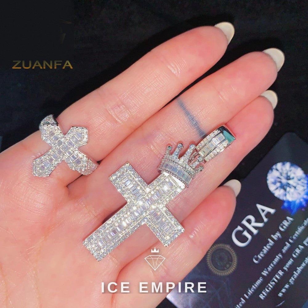 Iced Out Baguette 925 Silver Moissanite Ring