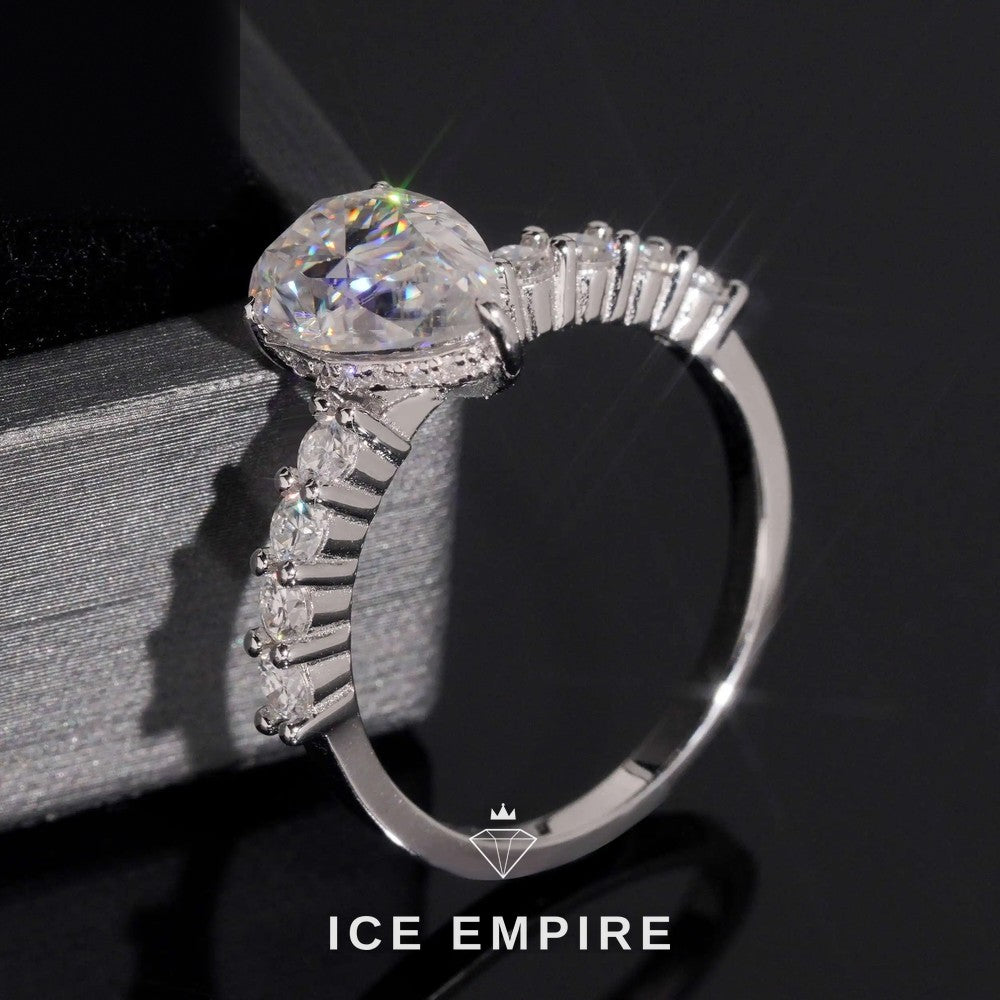 Iced Out 18K Gold Moissanite Wedding Band