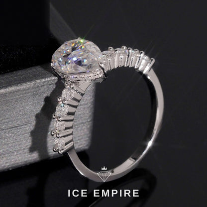 Iced Out 18K Gold Moissanite Wedding Band