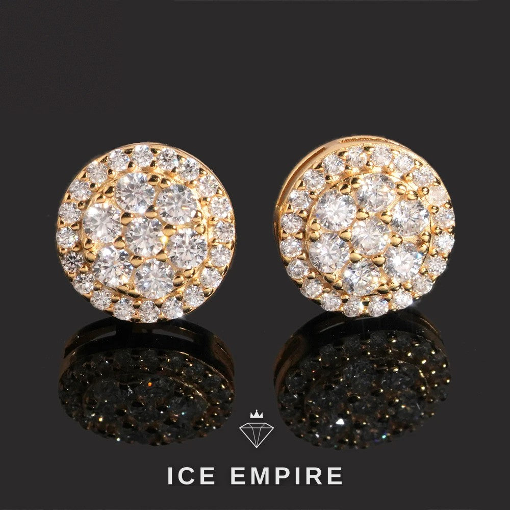 Iced Out 925 Silver Moissanite Stud Earrings