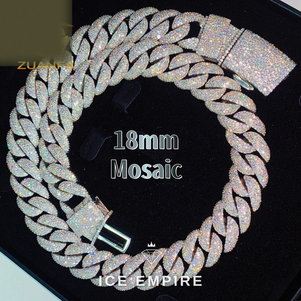 Iced Out Rose Gold Plated Moissanite Cuban Chain