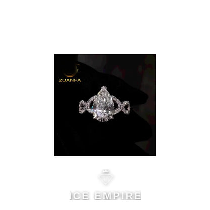 Iced Out 10K Gold Moissanite Engagement Ring