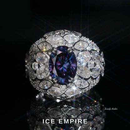 Iced Out 925 Silver Moissanite Ring