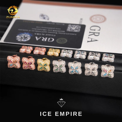 Iced Out 925 Silver Moissanite Stud Earrings