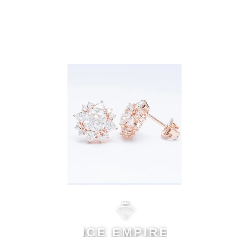 Iced Out 925 Silver Moissanite Stud Earrings