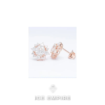 Iced Out 925 Silver Moissanite Stud Earrings