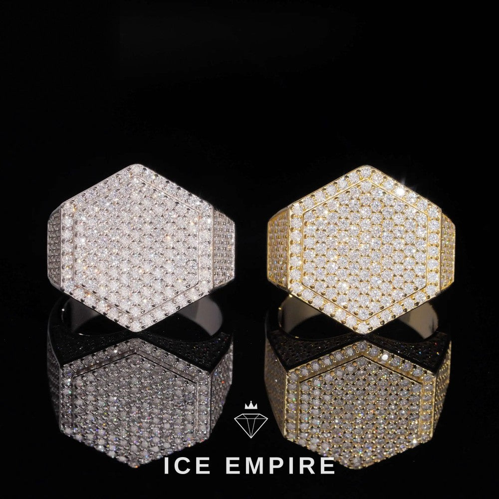 Iced Out Baguette 925 Silver Moissanite Ring
