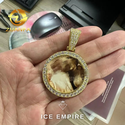Iced Out Rose Gold Plated Moissanite Pendant