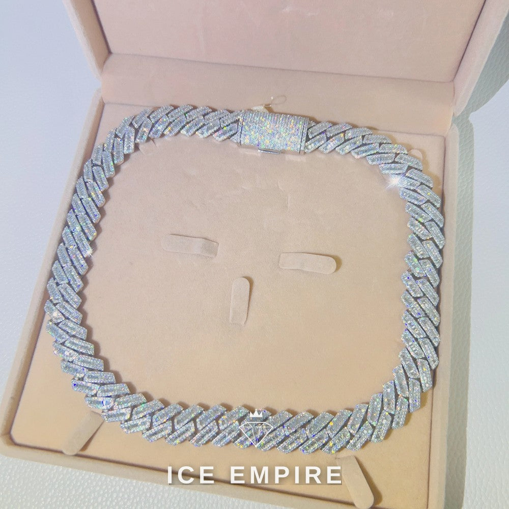 Iced Out Rose Gold Plated Moissanite Cuban Chain