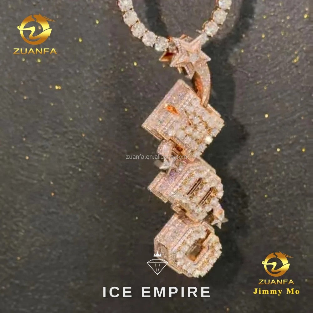 Iced Out 925 Silver Moissanite Pendant