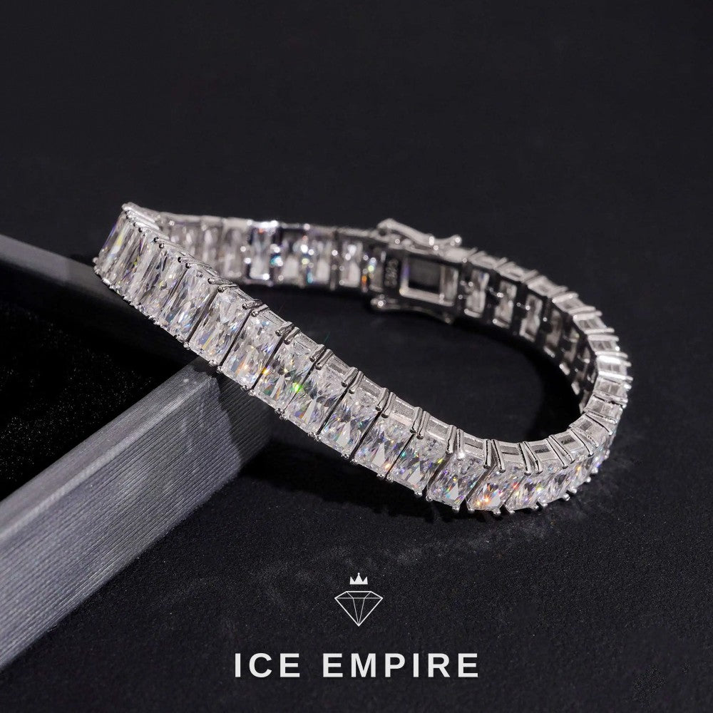 Iced Out 925 Silver Moissanite Tennis Bracelet