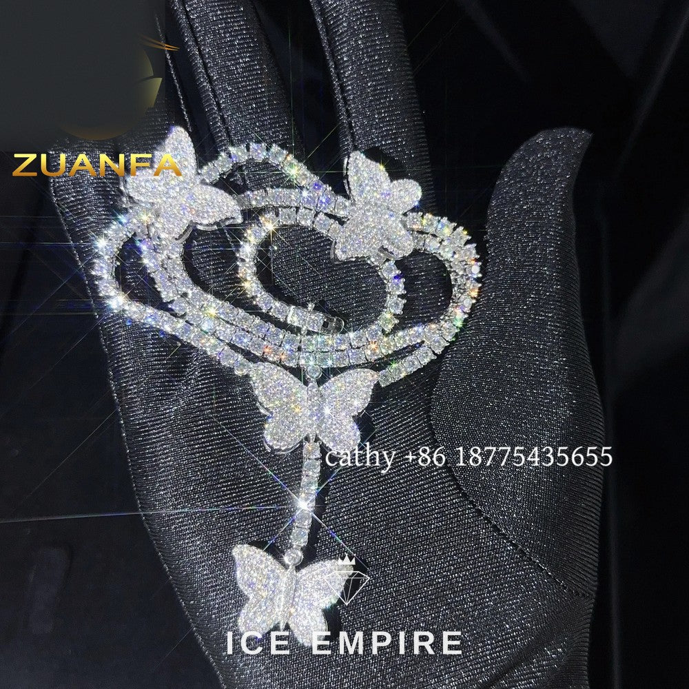 Iced Out Rose Gold Plated Moissanite Cuban Chain
