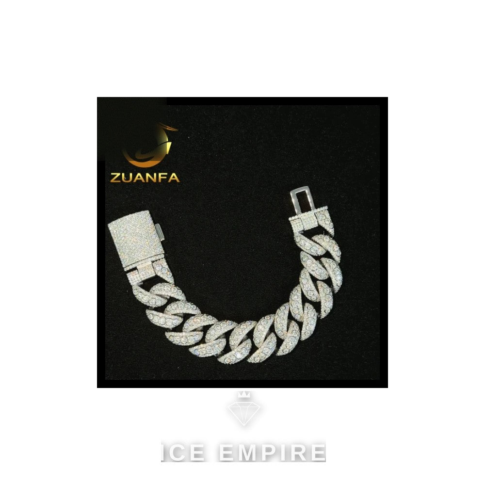 Iced Out 925 Silver Moissanite Cuban Chain