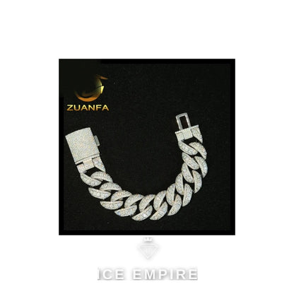 Iced Out 925 Silver Moissanite Cuban Chain