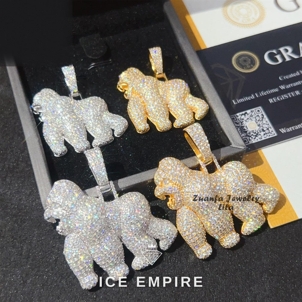 Iced Out 925 Silver Moissanite Pendant