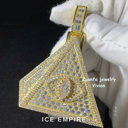 Iced Out Rose Gold Plated Moissanite Pendant