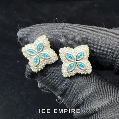 Iced Out 925 Silver Moissanite Stud Earrings