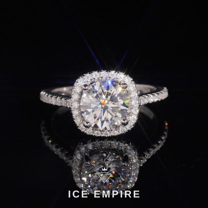 Iced Out Cluster Gold Plated Moissanite Engagement Ring