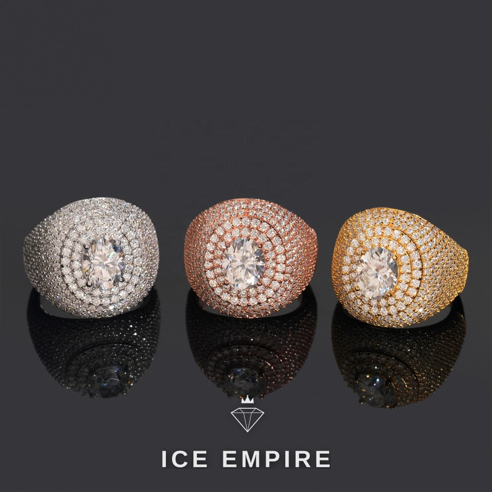 Iced Out 925 Silver Moissanite Ring