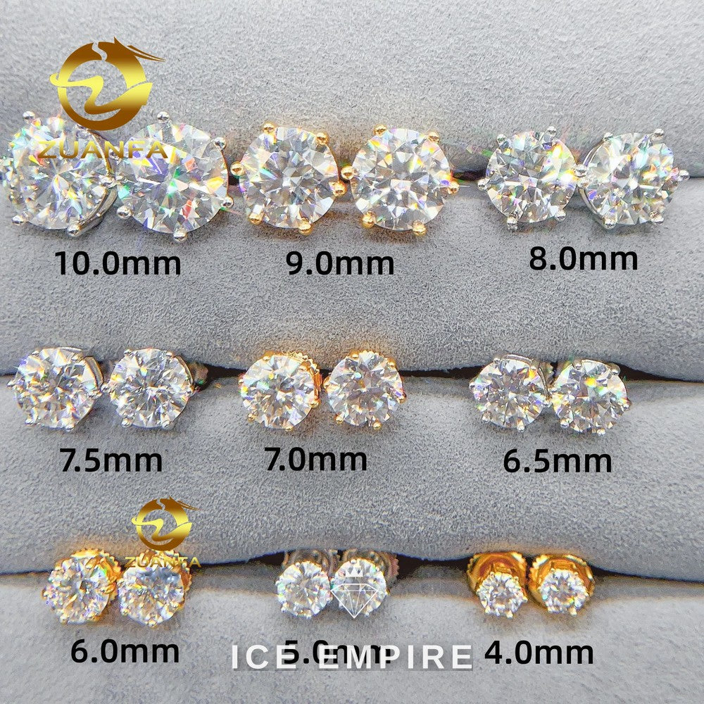 Iced Out 925 Silver Moissanite Earrings