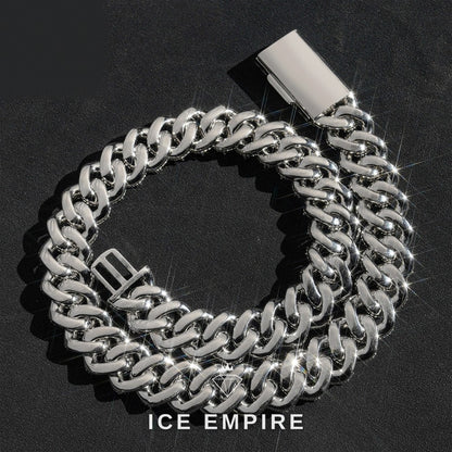 Iced Out Baguette 18K Gold Moissanite Cuban Chain