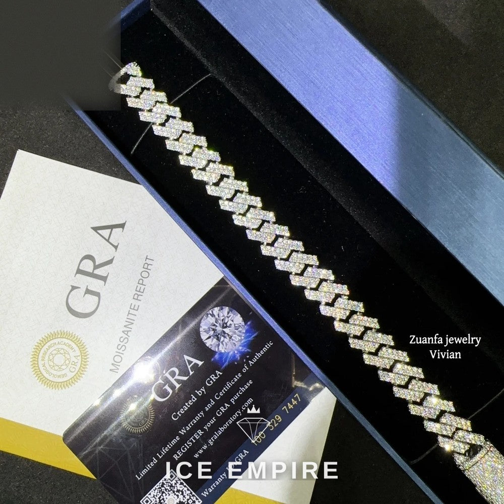 Iced Out Rose Gold Plated Moissanite Cuban Chain