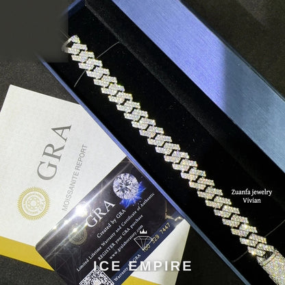 Iced Out Rose Gold Plated Moissanite Cuban Chain