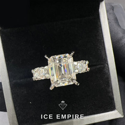 Iced Out 925 Silver Moissanite Engagement Ring
