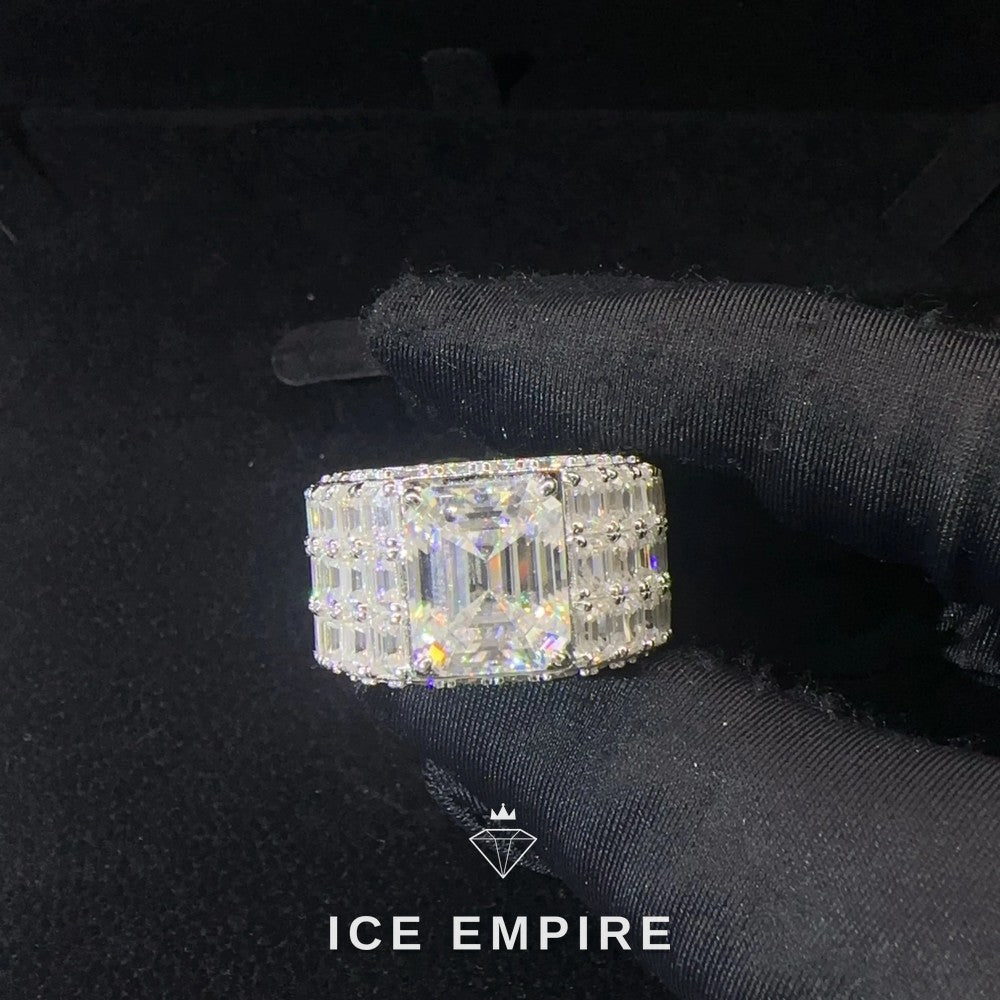 Iced Out Rose Gold Plated Moissanite Ring