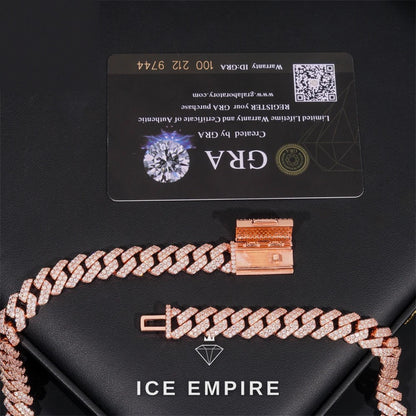 Iced Out Rose Gold Plated Moissanite Cuban Chain