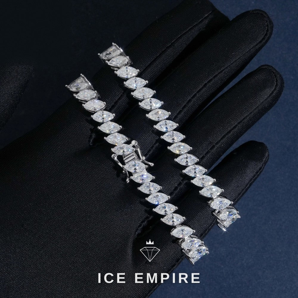 Iced Out 925 Silver Moissanite Tennis Bracelet