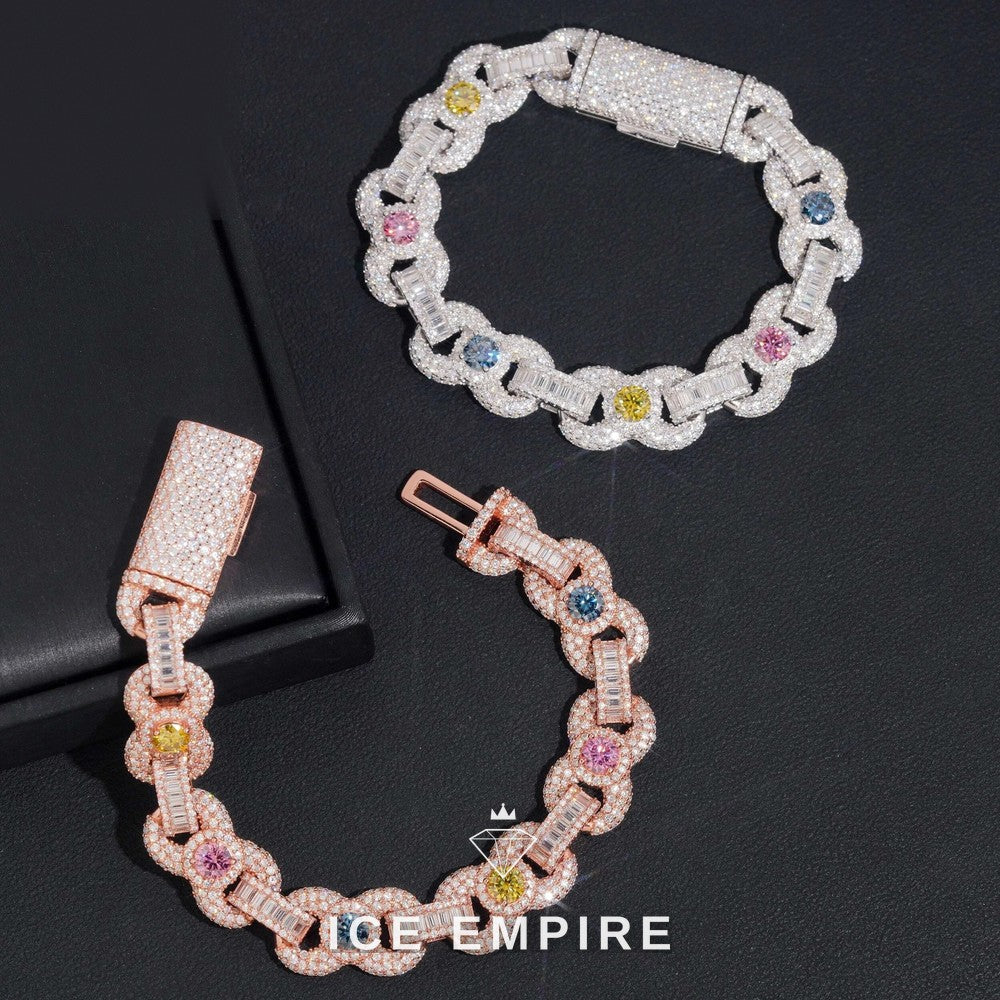Iced Out Rose Gold Moissanite Cuban Chain