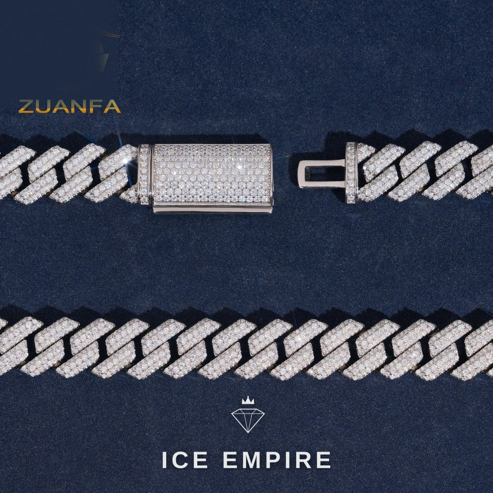 Iced Out Rose Gold Plated Moissanite Cuban Chain