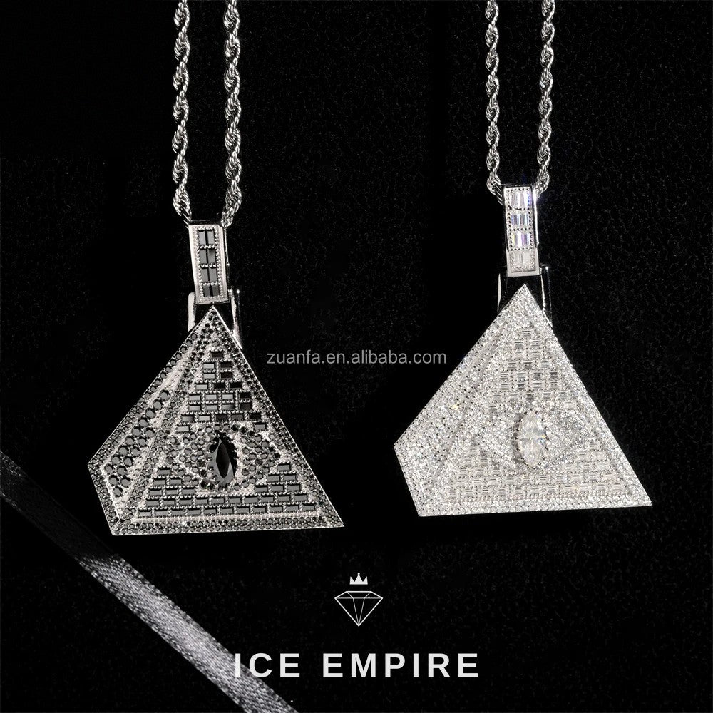 Iced Out Baguette 925 Silver Pendant