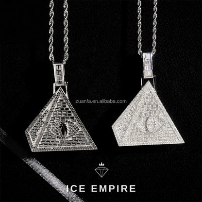 Iced Out Baguette 925 Silver Pendant