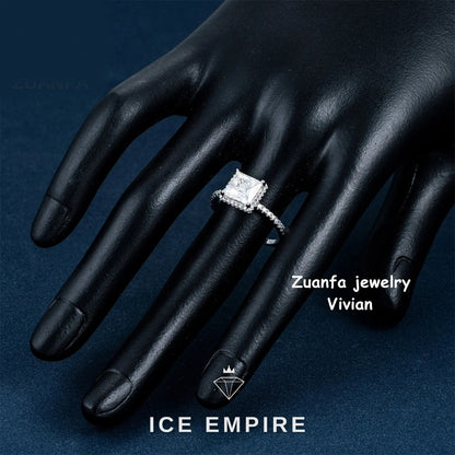 Iced Out 925 Silver Moissanite Ring