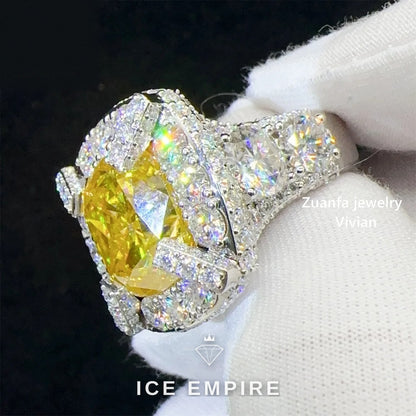 Iced Out 925 Silver Moissanite Ring