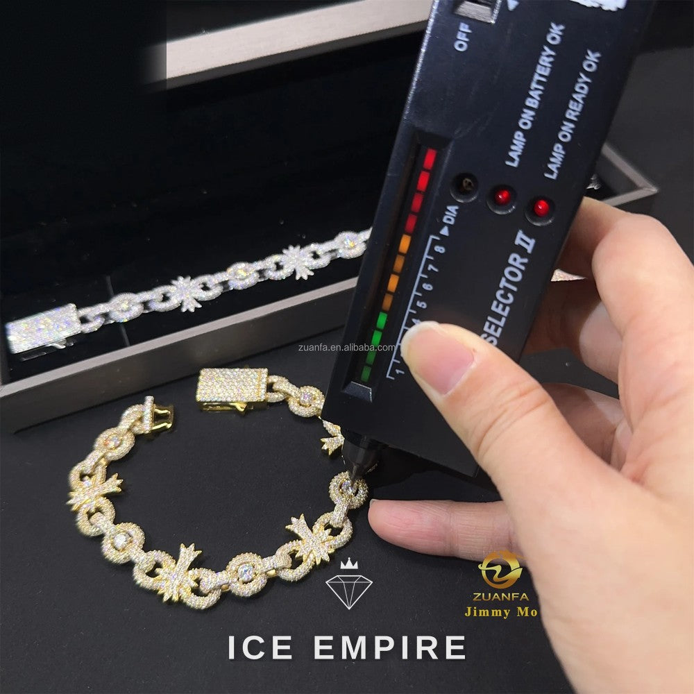 Iced Out 925 Silver Moissanite Cuban Chain