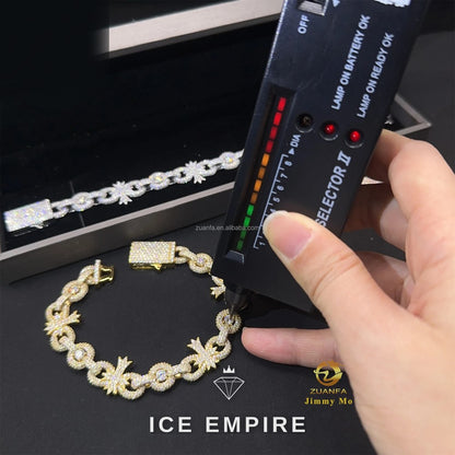 Iced Out 925 Silver Moissanite Cuban Chain